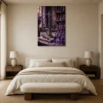Premium Wall Art Dikey Html Edition – NM3-PUR-LP-V-003 showcased in an elegant minimalist interior