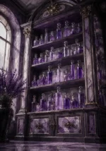 Lavender Portrait Cabinet Of Glass Essences Purple Bedroom Wall Art