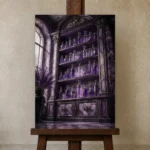 Premium Wall Art Dikey Html Edition – NM3-PUR-LP-V-004 displayed on a studio easel