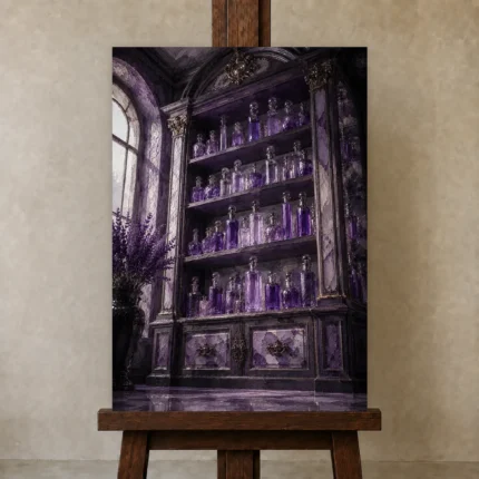 Premium Wall Art Dikey Html Edition – NM3-PUR-LP-V-004 displayed on a studio easel