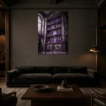 Premium Wall Art Dikey Html Edition – NM3-PUR-LP-V-004 shown in a warm modern interior