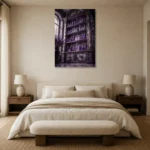 Premium Wall Art Dikey Html Edition – NM3-PUR-LP-V-004 showcased in an elegant minimalist interior