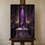 Premium Wall Art Dikey Html Edition – NM3-PUR-LP-V-005 displayed on a studio easel