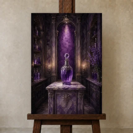 Premium Wall Art Dikey Html Edition – NM3-PUR-LP-V-005 displayed on a studio easel