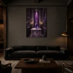 Premium Wall Art Dikey Html Edition – NM3-PUR-LP-V-005 shown in a warm modern interior