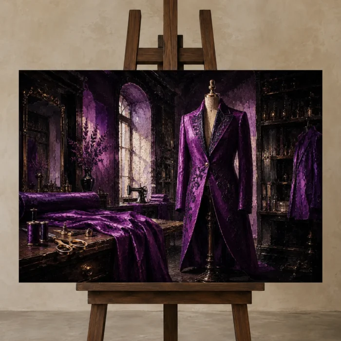 Premium Wall Art Yatay Html Edition – NM3-PUR-PS-H-001 displayed on a studio easel