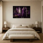 Premium Wall Art Yatay Html Edition – NM3-PUR-PS-H-001 showcased in an elegant minimalist interior