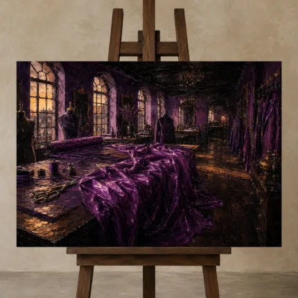 Premium Wall Art Yatay Html Edition – NM3-PUR-PS-H-002 displayed on a studio easel