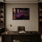 Premium Wall Art Yatay Html Edition – NM3-PUR-PS-H-002 displayed in a contemporary gallery-inspired room