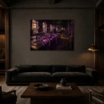 Premium Wall Art Yatay Html Edition – NM3-PUR-PS-H-002 shown in a warm modern interior