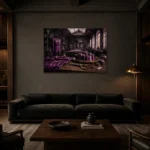 Premium Wall Art Yatay Html Edition – NM3-PUR-PS-H-003 shown in a warm modern interior