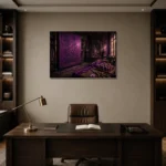 Premium Wall Art Yatay Html Edition – NM3-PUR-PS-H-004 displayed in a contemporary gallery-inspired room