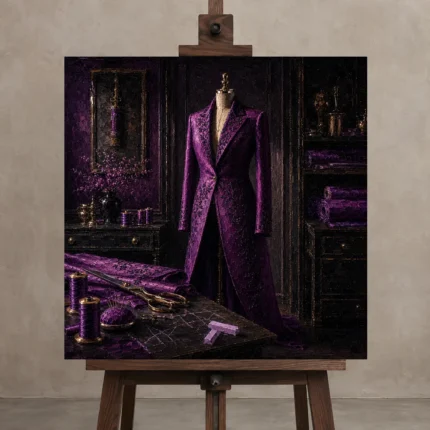 Premium Wall Art Kare Html Edition – NM3-PUR-PS-S-001 displayed on a studio easel