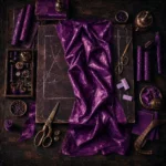 Plum Emblem Silk Fabric Spilling Purple Dressing Room Wall Art