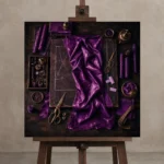 Premium Wall Art Kare Html Edition – NM3-PUR-PS-S-002 displayed on a studio easel