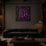 Premium Wall Art Kare Html Edition – NM3-PUR-PS-S-002 shown in a warm modern interior