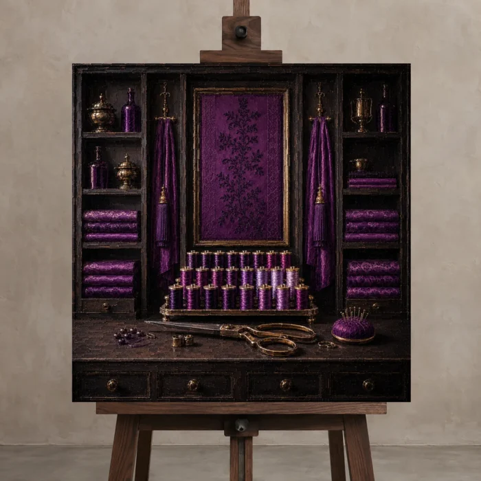 Premium Wall Art Kare Html Edition – NM3-PUR-PS-S-003 displayed on a studio easel