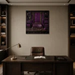 Premium Wall Art Kare Html Edition – NM3-PUR-PS-S-003 displayed in a contemporary gallery-inspired room