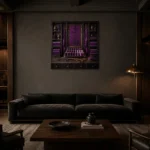 Premium Wall Art Kare Html Edition – NM3-PUR-PS-S-003 shown in a warm modern interior
