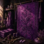 Plum Study Embroidered Panel Purple Living Room Wall Art