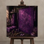 Premium Wall Art Kare Html Edition – NM3-PUR-PS-S-004 displayed on a studio easel