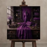 Premium Wall Art Kare Html Edition – NM3-PUR-PS-S-005 displayed on a studio easel