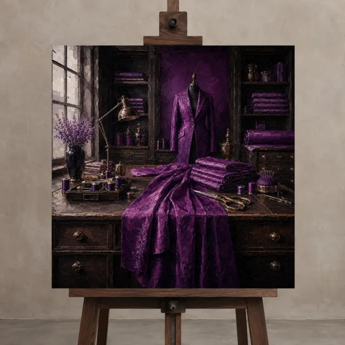 Premium Wall Art Kare Html Edition – NM3-PUR-PS-S-005 displayed on a studio easel
