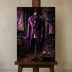 Premium Wall Art Dikey Html Edition – NM3-PUR-PS-V-001 displayed on a studio easel
