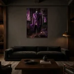 Premium Wall Art Dikey Html Edition – NM3-PUR-PS-V-001 shown in a warm modern interior
