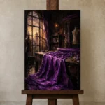 Premium Wall Art Dikey Html Edition – NM3-PUR-PS-V-002 displayed on a studio easel