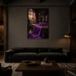 Premium Wall Art Dikey Html Edition – NM3-PUR-PS-V-002 shown in a warm modern interior