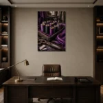 Premium Wall Art Dikey Html Edition – NM3-PUR-PS-V-003 displayed in a contemporary gallery-inspired room