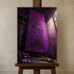 Premium Wall Art Dikey Html Edition – NM3-PUR-PS-V-004 displayed on a studio easel