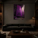 Premium Wall Art Dikey Html Edition – NM3-PUR-PS-V-004 shown in a warm modern interior