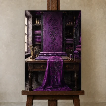 Premium Wall Art Dikey Html Edition – NM3-PUR-PS-V-005 displayed on a studio easel