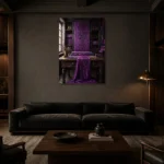 Premium Wall Art Dikey Html Edition – NM3-PUR-PS-V-005 shown in a warm modern interior