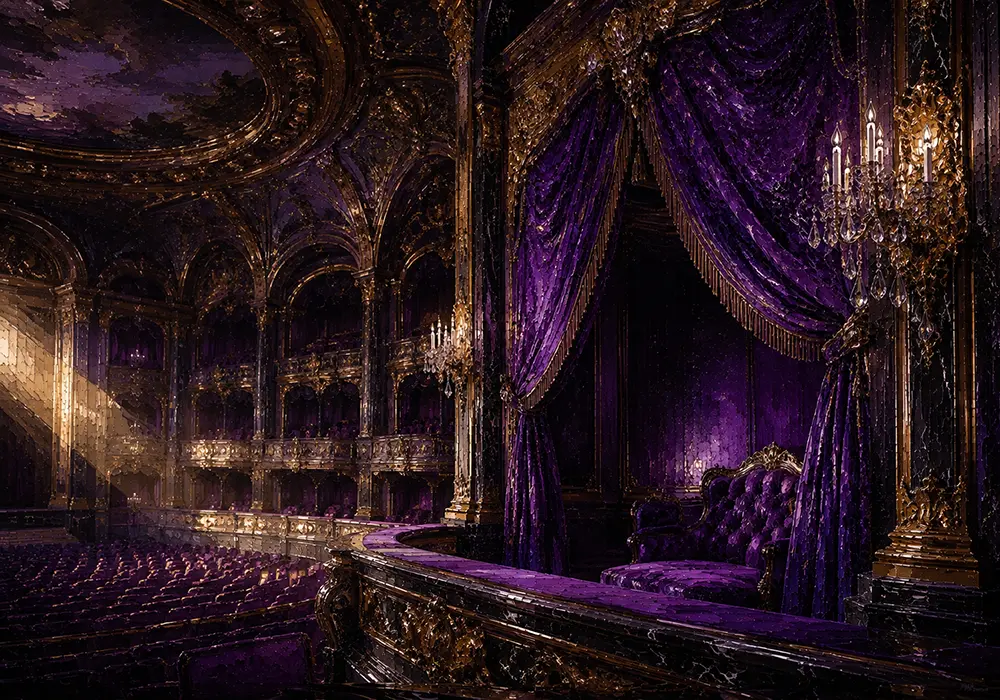 Violet Procession Grand Opera Box Purple Home Theater Wall Art