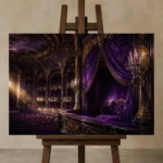 Premium Wall Art Yatay Html Edition – NM3-PUR-VO-H-001 displayed on a studio easel