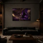 Premium Wall Art Yatay Html Edition – NM3-PUR-VO-H-001 shown in a warm modern interior