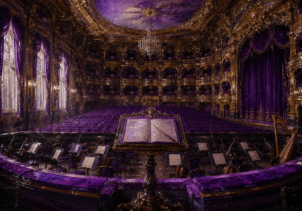Violet Salon Conductor's Stand Purple Living Room Wall Art