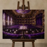 Premium Wall Art Yatay Html Edition – NM3-PUR-VO-H-002 displayed on a studio easel