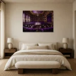 Premium Wall Art Yatay Html Edition – NM3-PUR-VO-H-002 showcased in an elegant minimalist interior