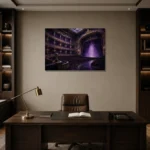 Premium Wall Art Yatay Html Edition – NM3-PUR-VO-H-005 displayed in a contemporary gallery-inspired room