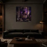 Premium Wall Art Kare Html Edition – NM3-PUR-VO-S-001 shown in a warm modern interior