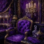 Violet Study Single Velvet Seat Purple Bedroom Wall Art