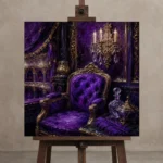 Premium Wall Art Kare Html Edition – NM3-PUR-VO-S-004 displayed on a studio easel