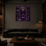 Premium Wall Art Kare Html Edition – NM3-PUR-VO-S-005 shown in a warm modern interior