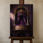 Premium Wall Art Dikey Html Edition – NM3-PUR-VO-V-001 displayed on a studio easel