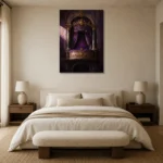 Premium Wall Art Dikey Html Edition – NM3-PUR-VO-V-001 showcased in an elegant minimalist interior