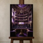 Premium Wall Art Dikey Html Edition – NM3-PUR-VO-V-002 displayed on a studio easel